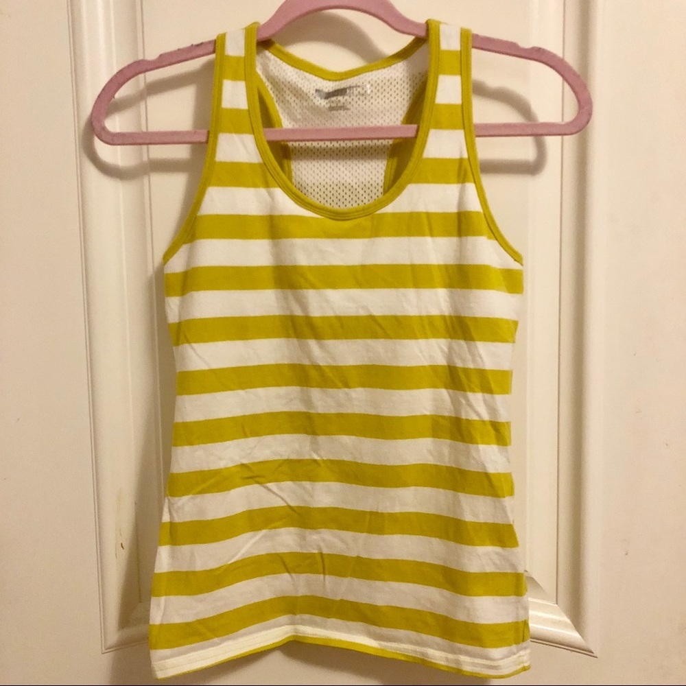 Forever 21 Striped Yellow Workout Tank